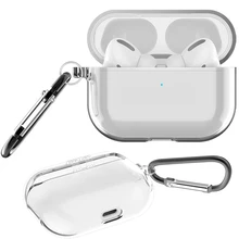 Противоударный чехол для AirPods Pro с брелком для ключей, защитный чехол для наушников AirPods 3, прозрачные чехлы, аксессуары