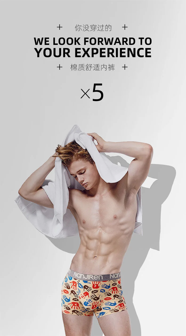 2022 Men Underwear Boxer Shorts Panties Solid Shorts Brand Underpants Men 100% Cotton Breathable Mid Waist Shorts Men L-3XL