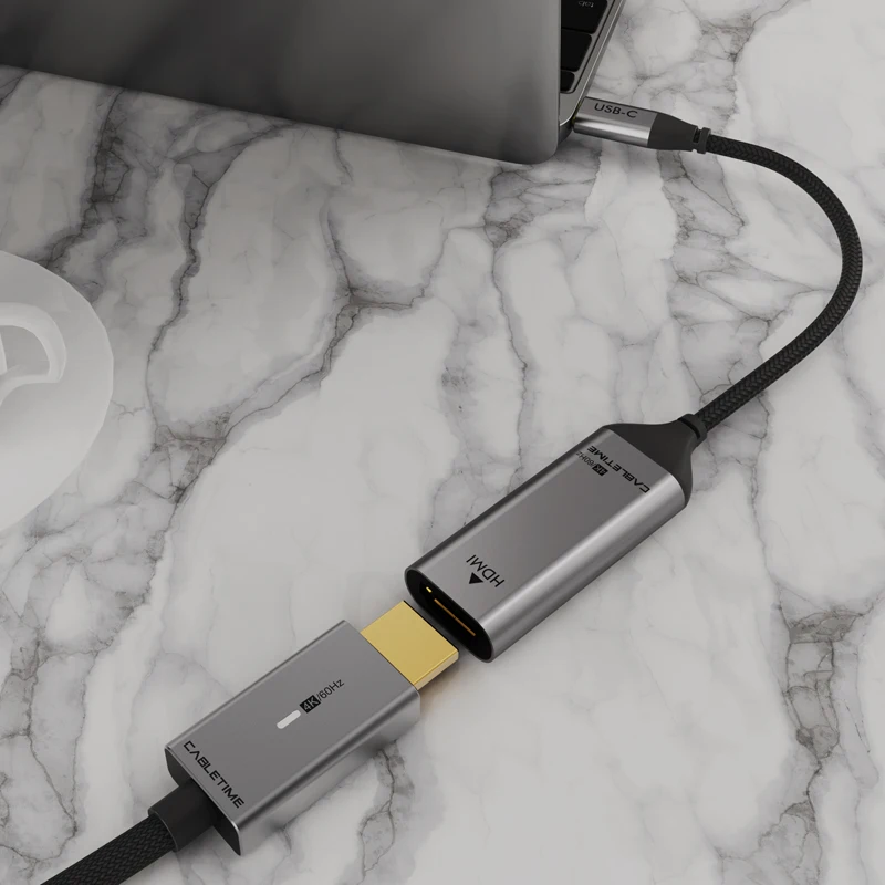 Cabo Adaptador Usb c para Hdmi 4k 60hz Thunderbolt para C0mate 20 Macbook Pro Hdmi para C033 - Image 2
