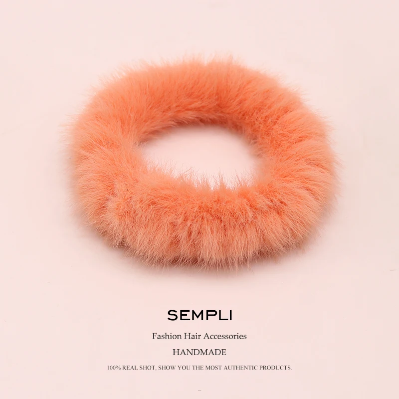 Sempli, 9 цветов, базовая шерстяная резинка для волос gumki do wlosow, женские резинки для волос, аксессуары для волос для девочек, повязка на голову