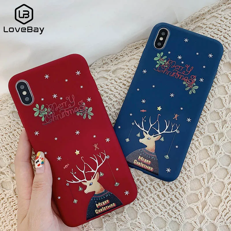 Чехол Lovebay Merry Christmas Elk ДЛЯ IPhone X XR XS Max 11 Pro 7 8 6 6S Plus силиконовый мягкий чехол для