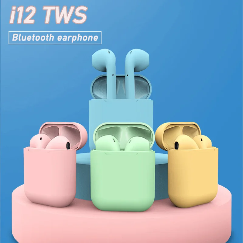 I12 tws Bluetooth наушники беспроводные наушники Hands free Спортивная Музыка для всех смартфонов скраб на ощупь 3d стерео объемный звук