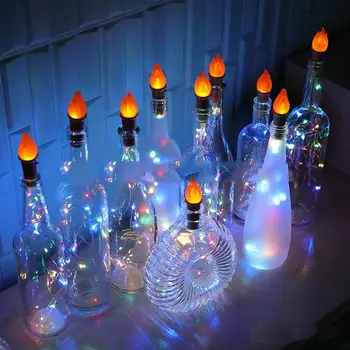 

10Pcs 20 Creative Flame Lights Lamp Strings Durable Bottle Plug Lights For Home