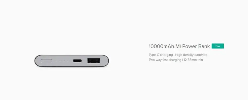 Оригинальный внешний аккумулятор Xiaomi 10000 мАч Pro Type C портативная зарядка Mi быстрая