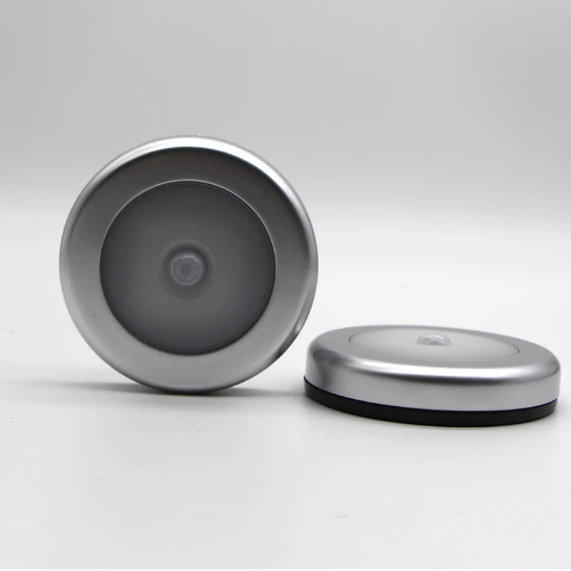 6LEDs Round Sensor Lights Wall stairs Night Lamp PIR Motion Sensor Induction Closet light for under cabinet bedroom kitchen