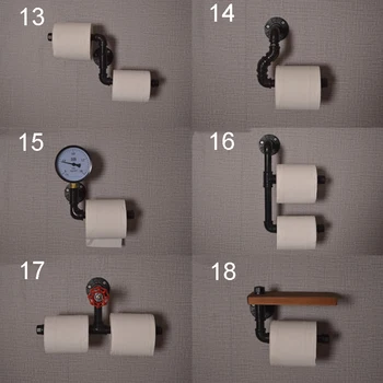 

Retro Metal Toilet Towel Rack Home Paper Holder Creative Water Pipe Kitchen Tissue Holder Bathroom Paper Mobile Phone Holder