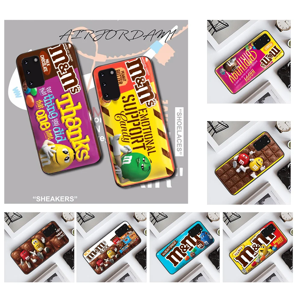

NBDRUICAI M&Ms Chocolate print Pattern TPU black Phone Case Cover Hull for Samsung S20 plus Ultra S6 S7 edge S8 S9 plus S10 5G