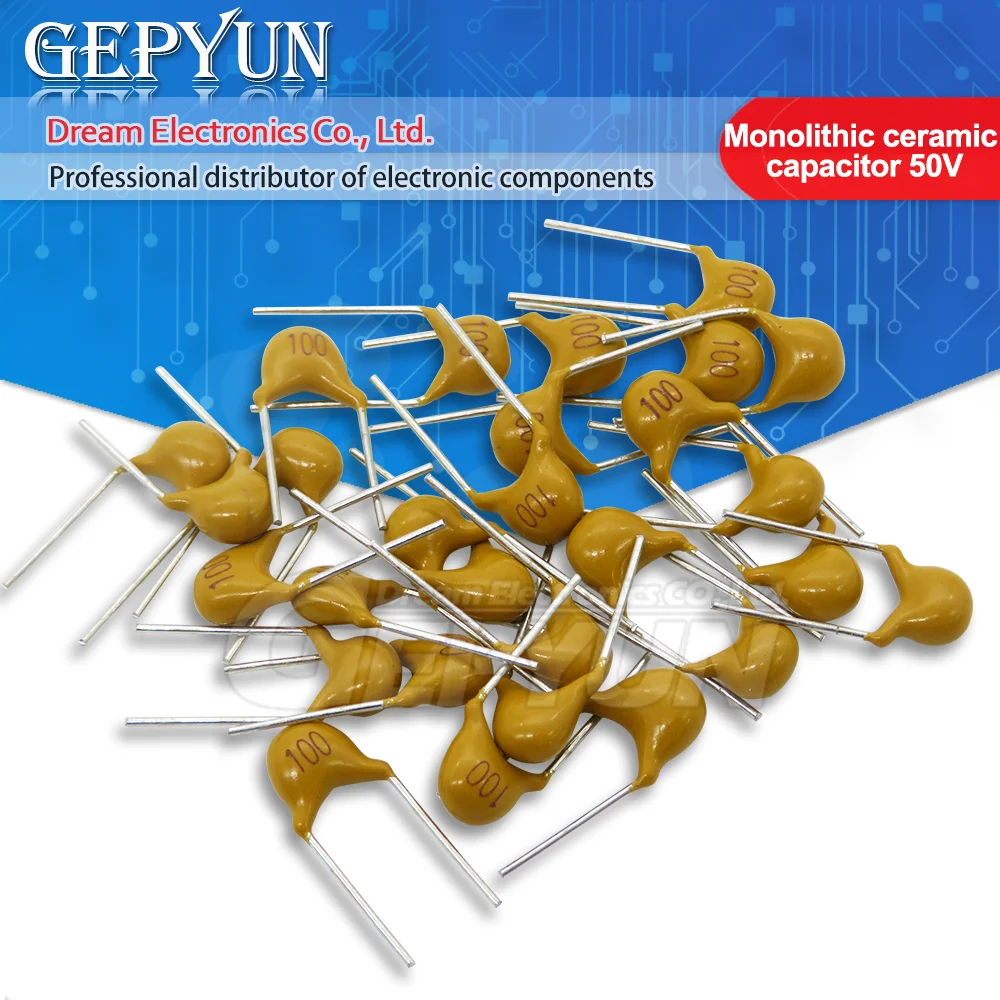 100Pcs monolithic ceramic capacitor 50V 10PF ~ 10UF 22PF 47NF 220NF 1NF 4.7UF 1UF 100NF 330NF 0.1UF 102 104 105 106 103 | Электронные