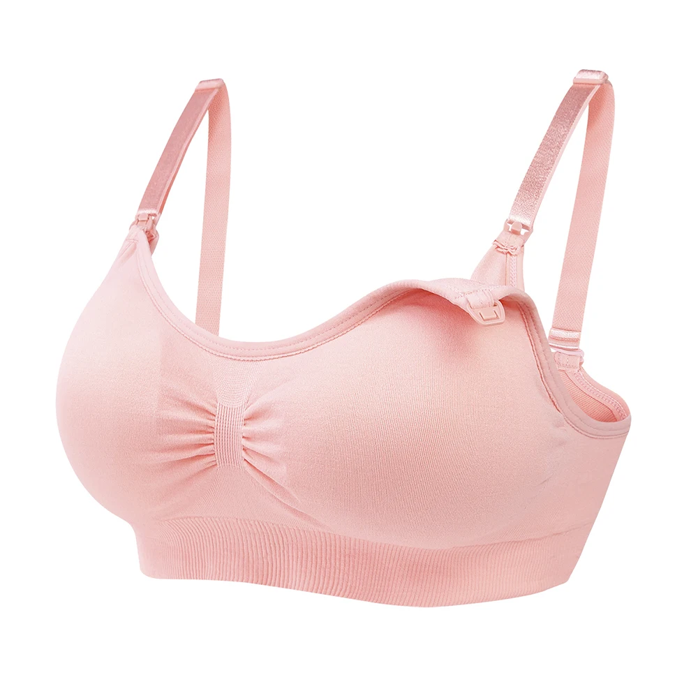 Pink bra SLAIXIU бюстгальтер для беременных женщин, Бюстгальтер для кормления грудью, регулируемый бюстгальтер для сна, Бюстгальтер для кормления размера плюс, Бюстгальтер для кормления - Цвет: Pink bra