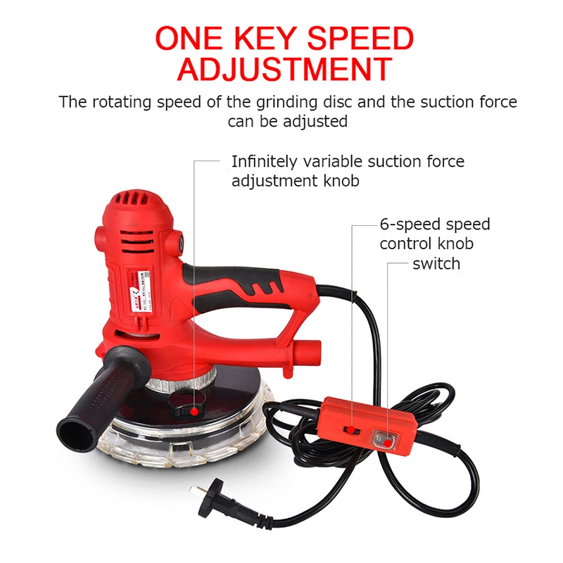 Dustless Electric Drywall Sander Wall Putty Polisher Hand Grinder Led Double Light Grinding machine Grinder for Home Decoration 4