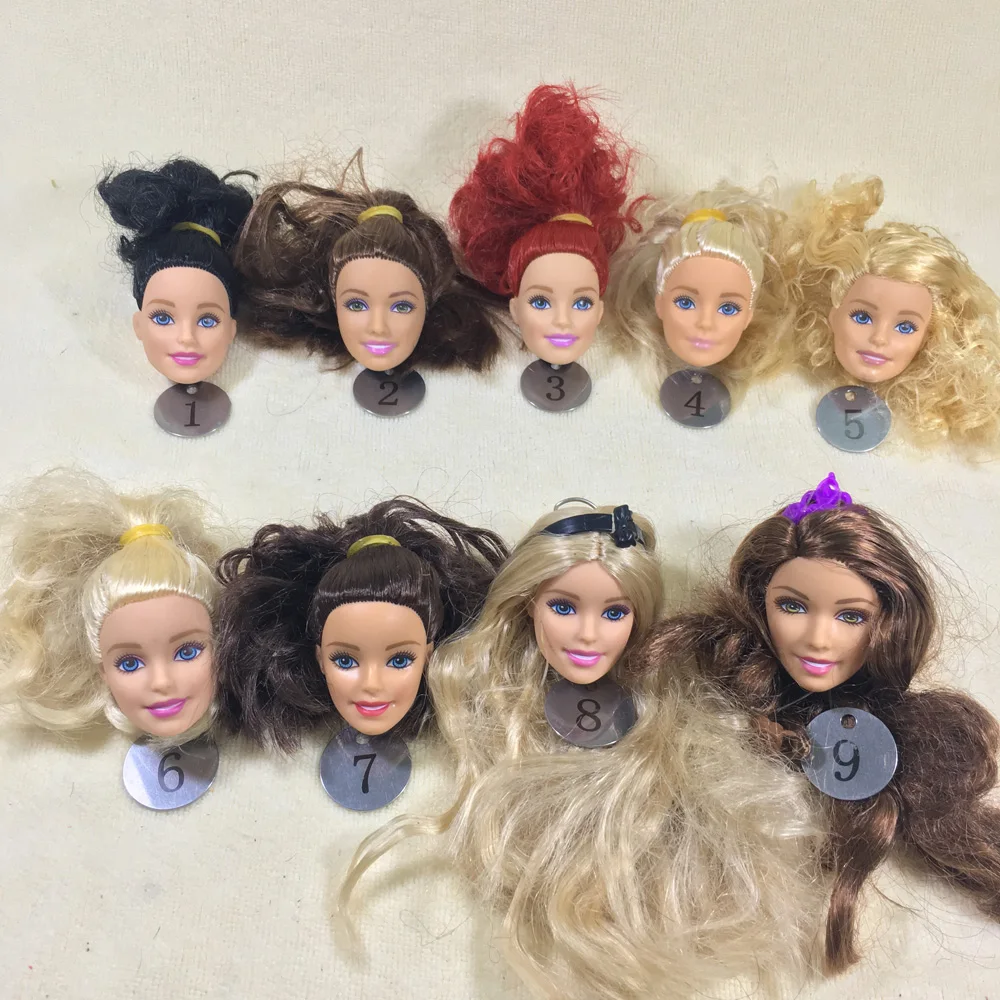 

B20-3 Original Foreign Trade European Beauty1/6 OOAK NUDE Doll Head Mussed Hair for DIY Soft PVC Head with Fitting 90%NEW