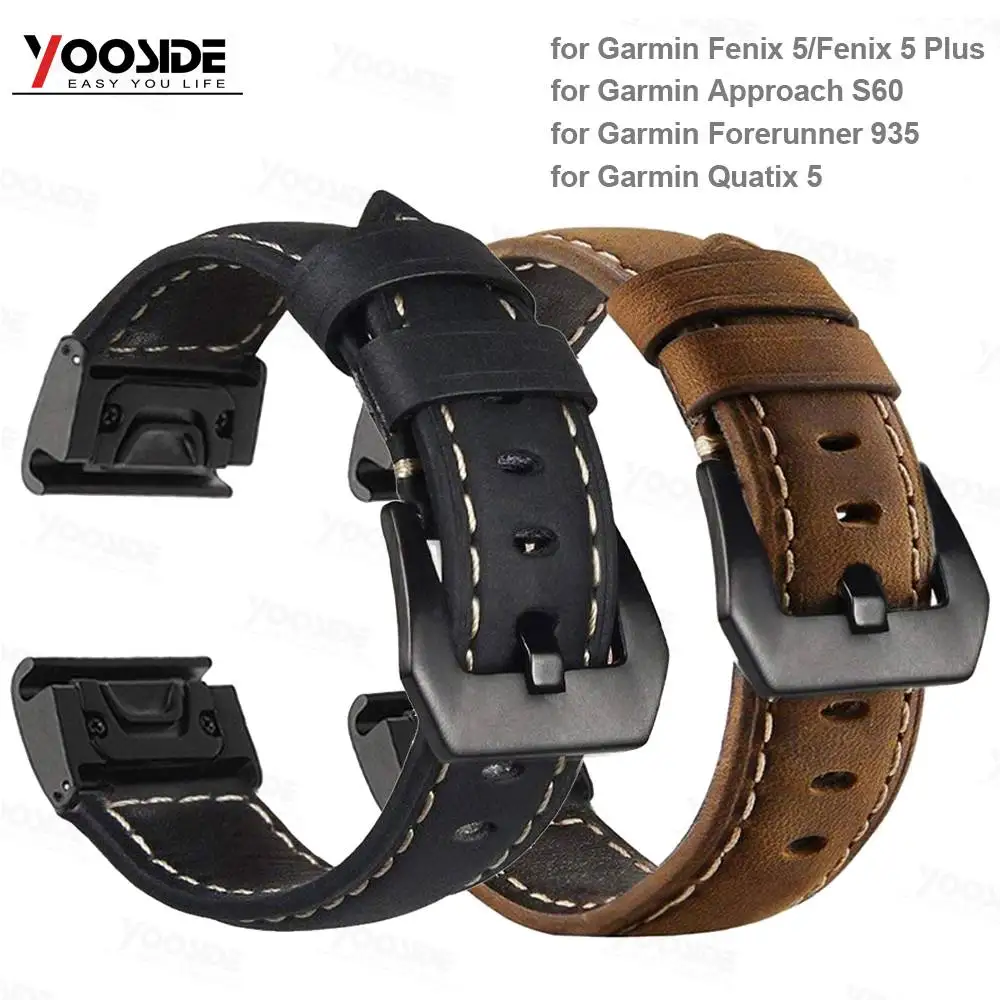 Fenix 6 Echt Lederarmband 22 Mm Quickfit Horloge Band Strap Voor Garmin  Fenix 5/5 Plus/Forerunner 935/ instinct/Quatix 5|garmin watch band|garmin  bandgarmin replacement band - AliExpress