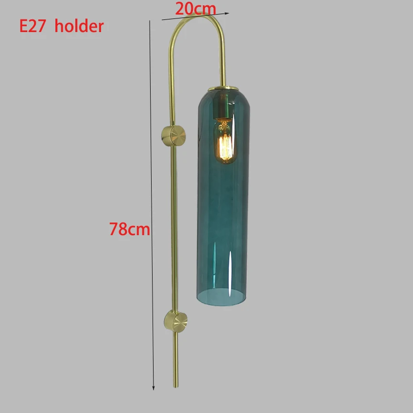 Современный сине-белый стеклянный настенный светильник, Скандинавское внутреннее освещение, промышленные настенные бра для отеля, ресторана, лестницы, спальни, прикроватные
