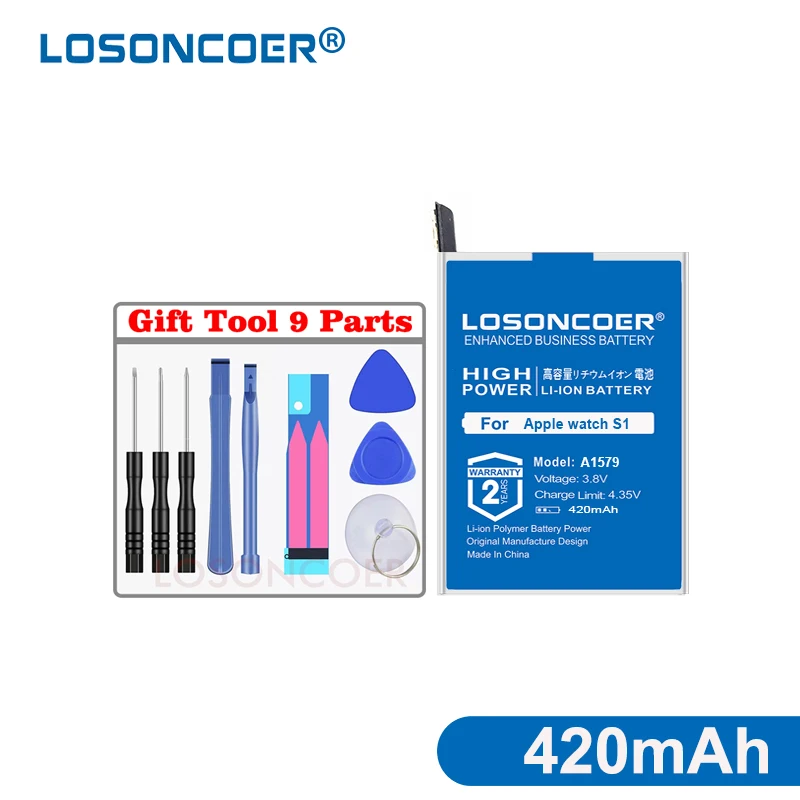 Аккумулятор LOSONCOER A1579 420 мАч для Apple watch серии 1 2 38 мм 42 с реальной емкостью серия
