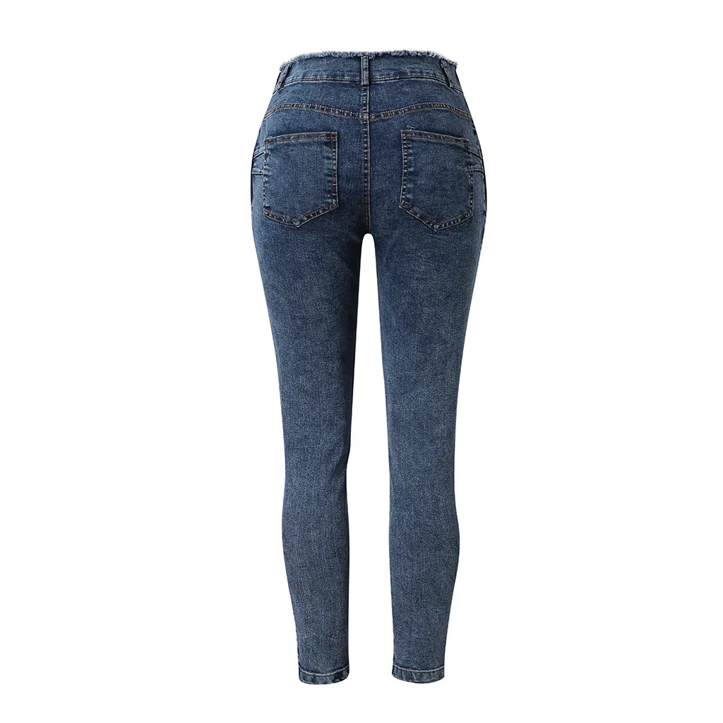 SAGACE Джинсы женские с высокой талией Эластичные Обтягивающие джинсовые длинные зауженные брюки размера плюс женские брюки на шнуровке