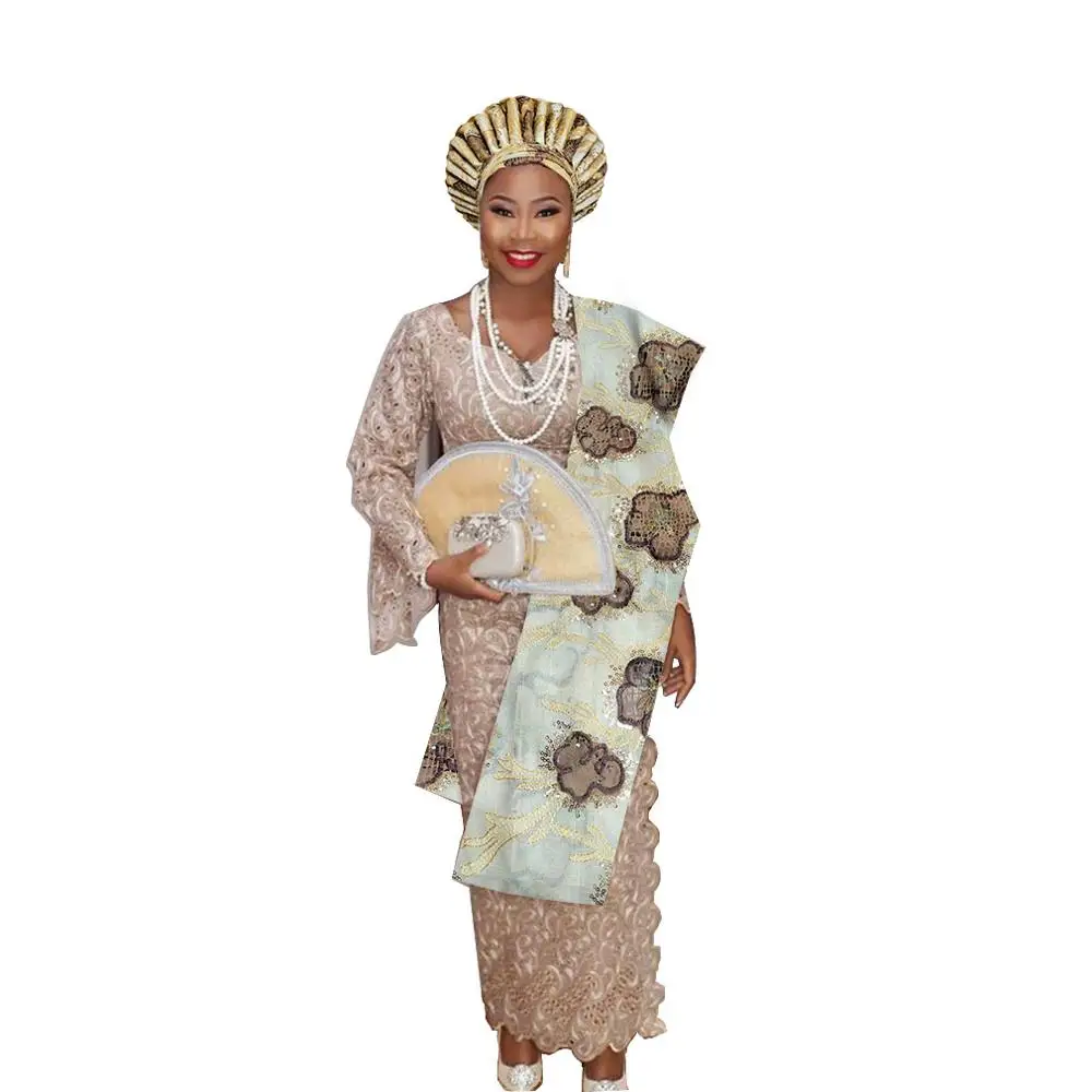 Новое поступление головной убор для нигерийских женщин авто геле с плеча геле вместе - Цвет: color 16