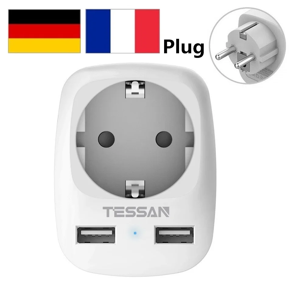 Travel-Adapter-Socket-Extender-With-Multi-Outlet-2-USB-Ports-Plug-Wall-Charger-For-DE-EU