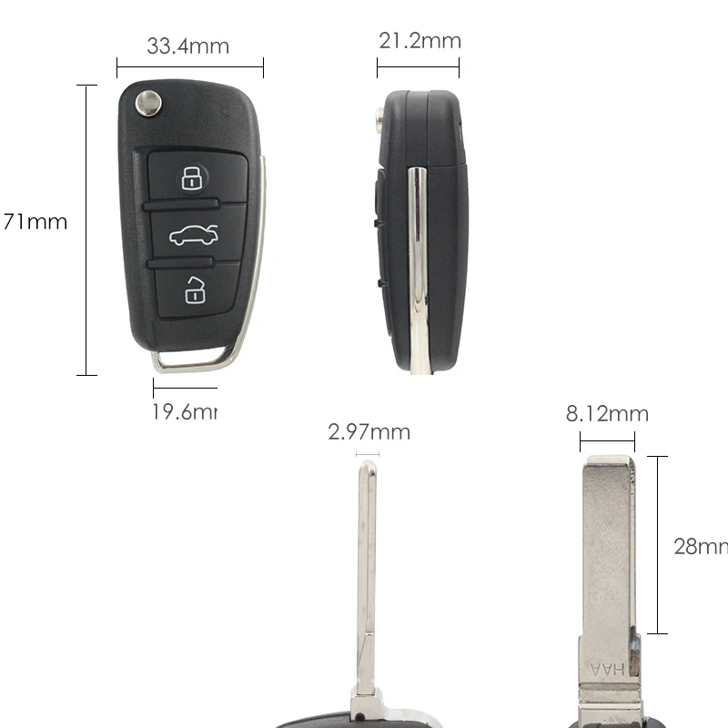 KEYECU-Upgraded-Flip-Remote-Car-Key-for-Audi-A3-A4-A6-A8-Old-Models-Fob-3