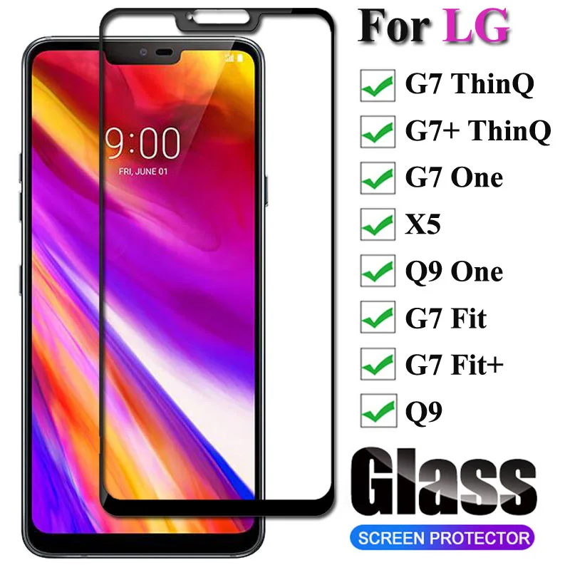 Premium Full Cover Tempered Glass For LG G7 ThinQ Screen Protector Protective Glass For LG G7 One Fit Plus Q9 Full Glue Glass mobile screen guard