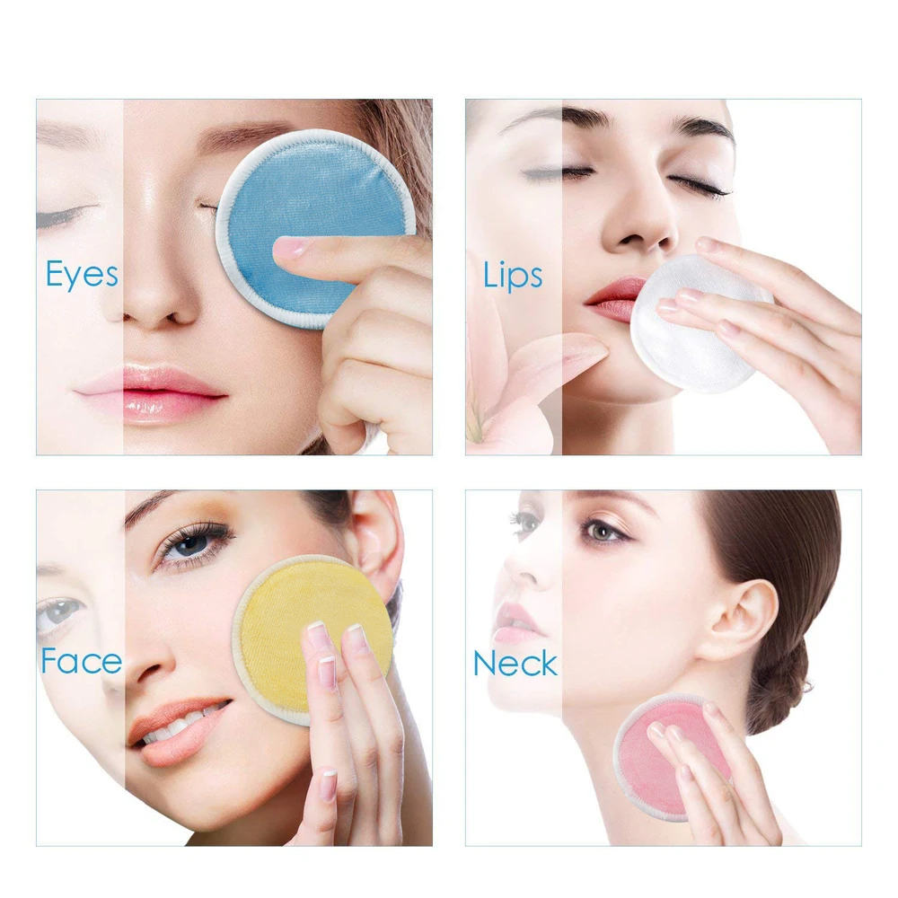 16 шт Красочный Макияж для удаления кожи лица очищающий уход колодки Красота Макияж инструмент с мешок на молнии для грязного белья;