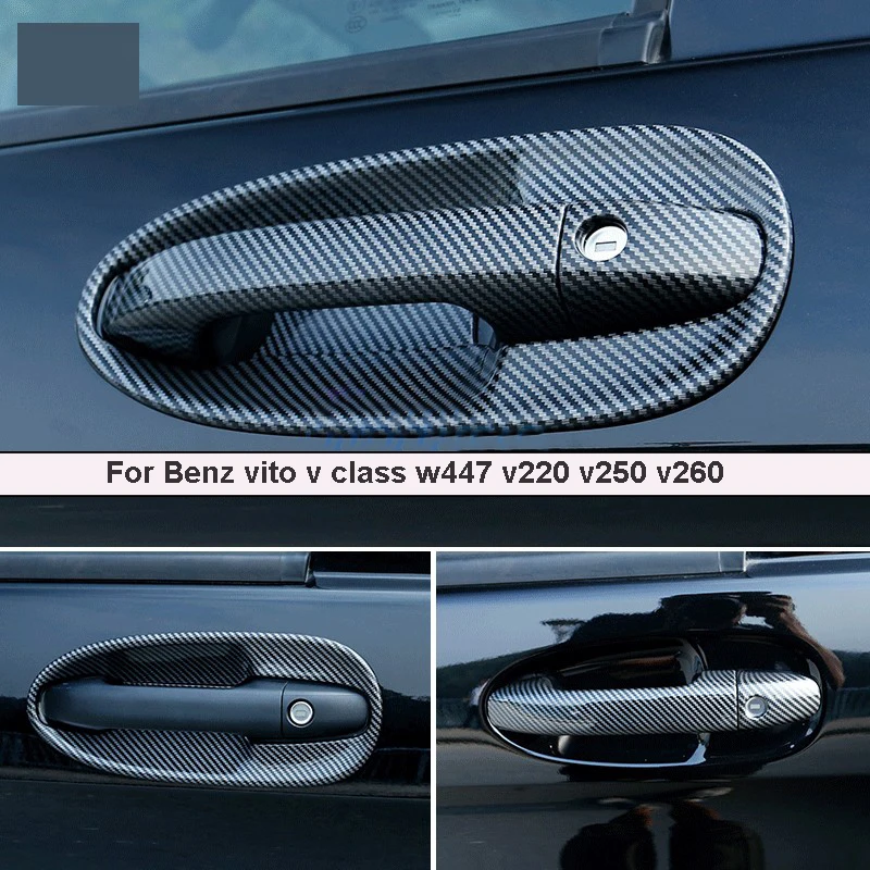 Glänzend Schwarz Auto Türgriff Abdeckung für Mercedes Benz Vito W447 Metris  Valente V-Klasse 2014-2020 Styling aufkleber Zubehör - AliExpress