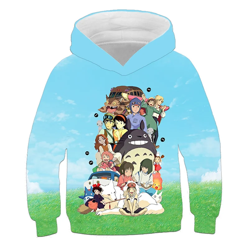 

2020 new Sweatshirts Kids Anime Totoro Design Tops Cartoon Anime Pullovers hoodie funny Japan Style For Children Clothes Autumn