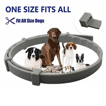 

Dog Collar Flea-Proof Mosquitoes Ticks Insect Waterproof Prevention Collar Oil Grey Safe Pet Pests Control Collar