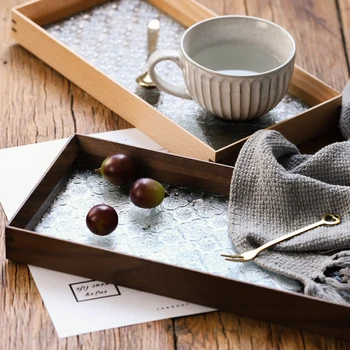 

Walnut Dinner Specialty Plate Multifunctional Storage Tray Serving Tray Snack Dish Tableware Table Decoration