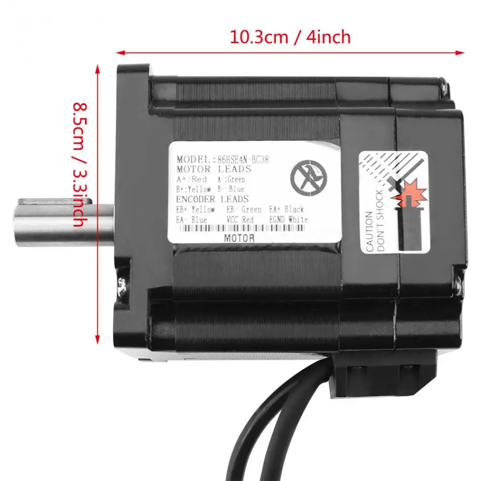 1 Set HSS86 Hybrid Servo Driver and NEMA34 Closed-Loop High Speed Stepper Servo Motor 4N.M 0~3000RPM