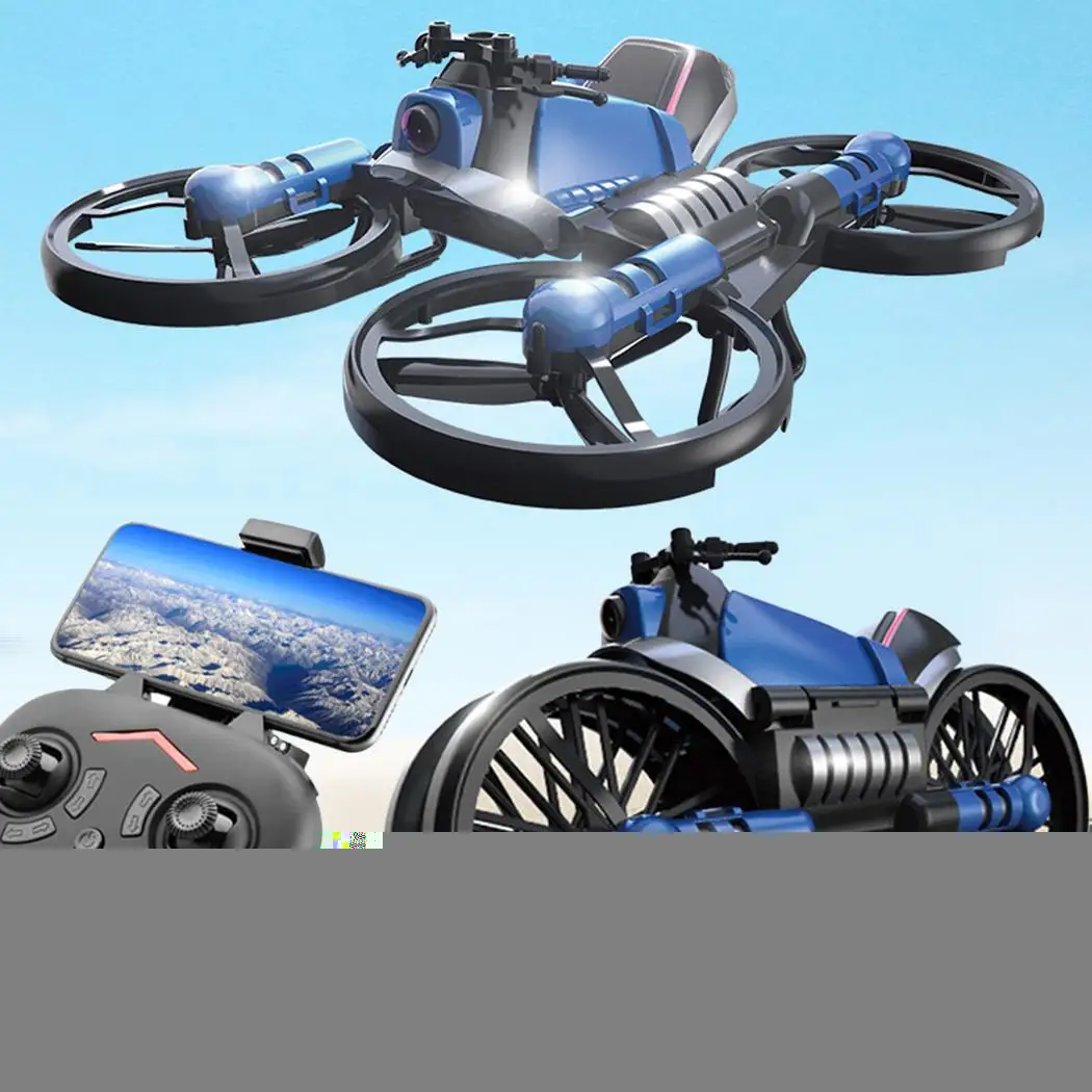 

2 in 1 WiFi FPV RC Drone With HD Camera Hight Hold Mode RC Quadcopter transformation RC motorcycle/ Helicopter Creative Toy