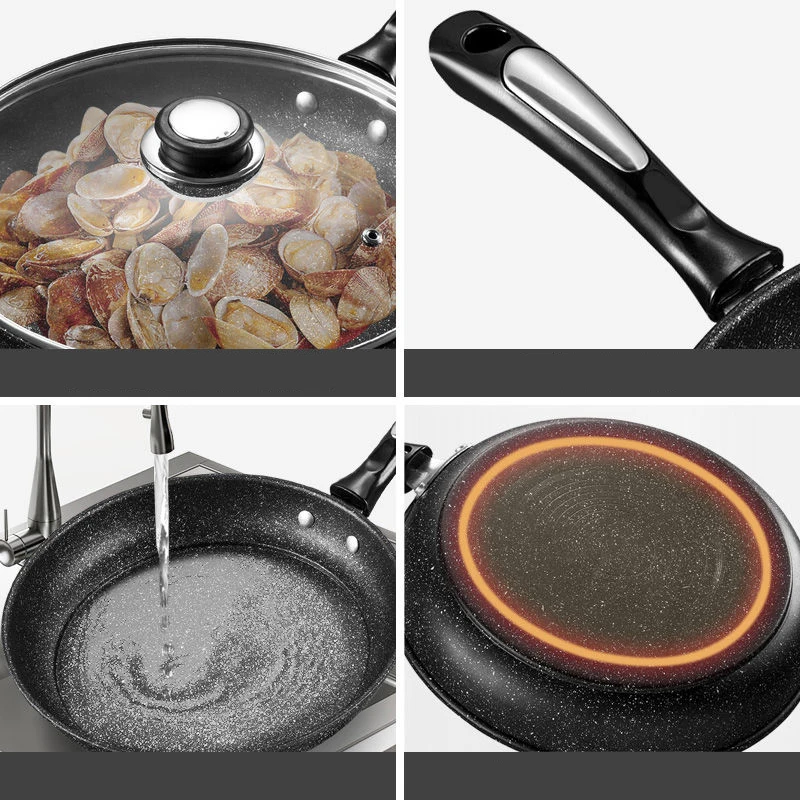 Pan Non-stick Pan No-smoke Frying Pan Small Wok Induction Cooker Universal Kitchen Pot Non Stick Pan Kitchen Pots Cookware Pans