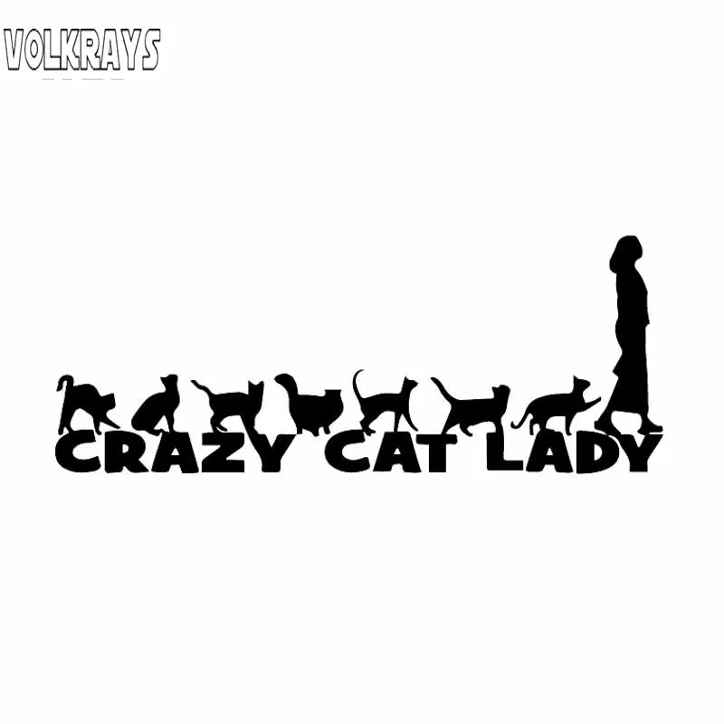 Volkrays индивидуальная Автомобильная наклейка Crazy Cat Lady Забавные милые аксессуары