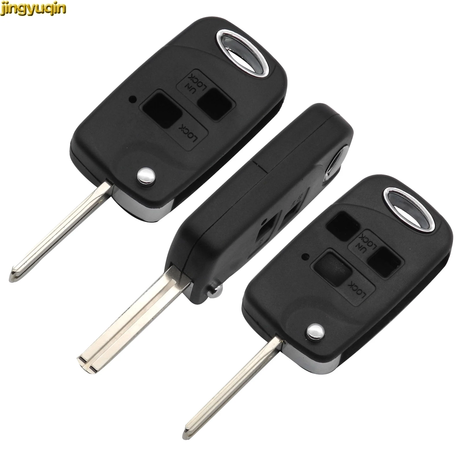 

Jingyuqin Remote Car Key Shell TOY43 Blade Modified For Toyota Land Cruiser Camry Corolla FJ 2/3 Buttons Uncut Key Blank Case