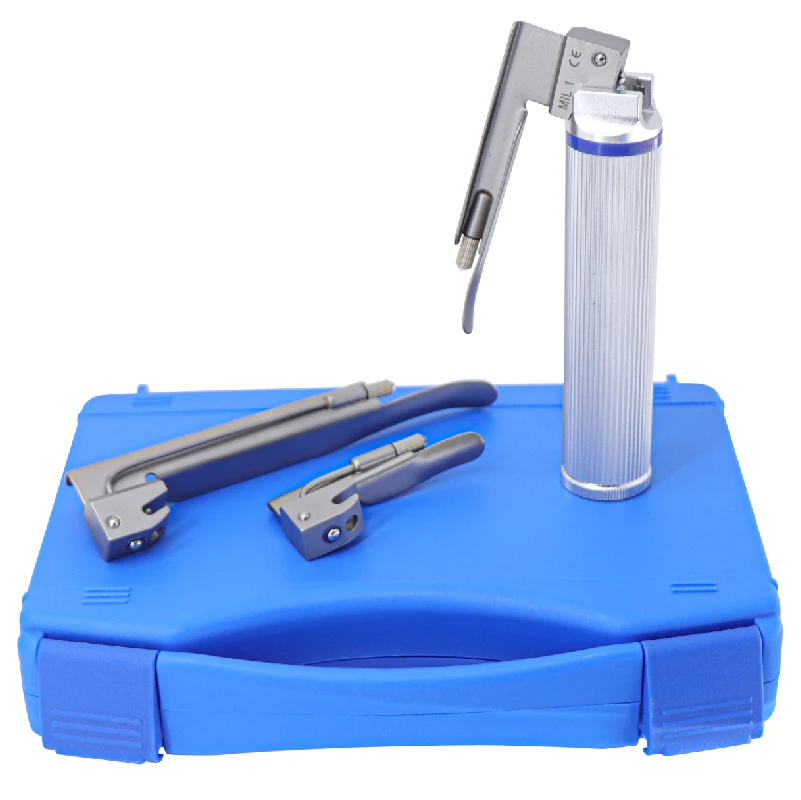 Canack Medical High Quality Veterinary Flexible Fiber Optical Light Metal Laryngoscope Reusable straight or bend Laryngoscope