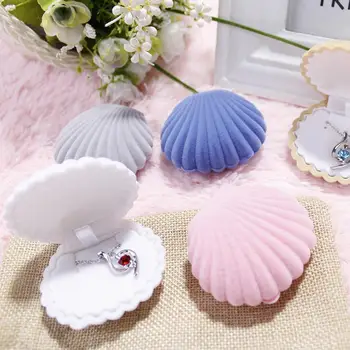 

Jewelry Case Fashion jewelry display Women Shell Shape Velvet Jewelry Case Box for Necklace Earrings Ring Jewelry Display Gifts