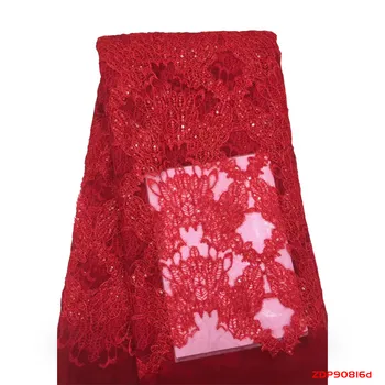 

High quality nigerian french net lace Sequins Russia african lace fabric for wedding dress f190816