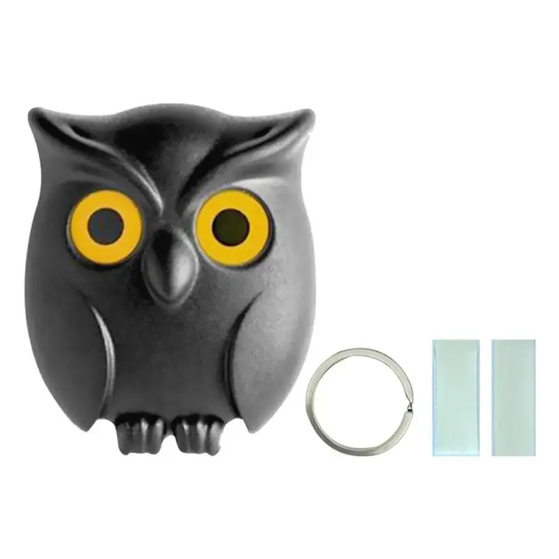 LLavero de pared magnética con forma de búho para decoración del hogar, colgador de llaves con ganchos para mantener los ojos abiertos, NOCHE NEGRA, 1 unidad