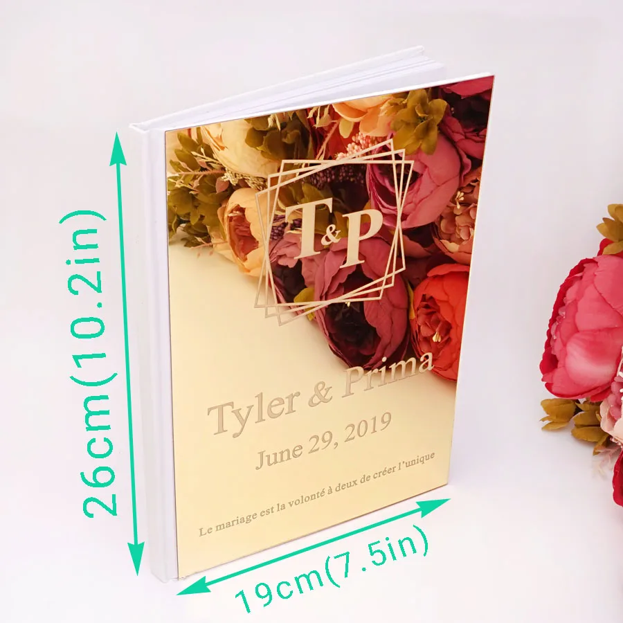 Custom Check in Books Personalized White Blank Sheet Signature Wedding Guest Book Party Decor Bride Favors