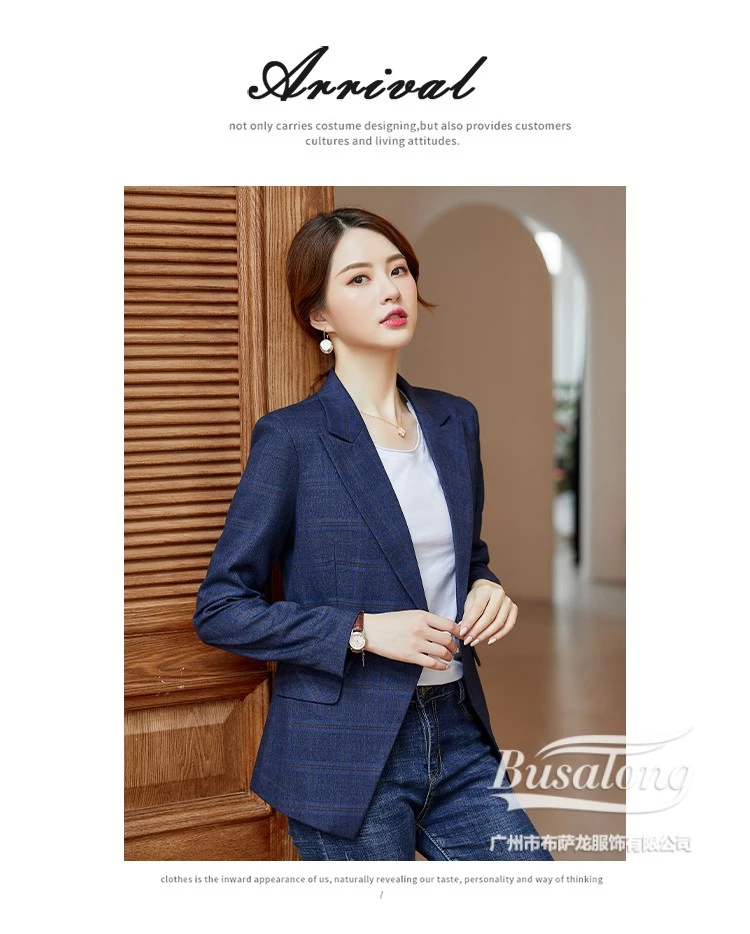1 шт., женские блейзеры больших размеров, пальто, зима, новинка, смесь хлопка, клетчатые маленькие костюмы, куртки, женские облегающие офисные блейзеры, костюмы