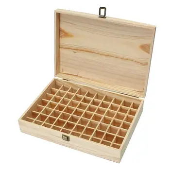 

Wooden Essential Oils Box Storage Case Container 70 Slots Multi-function Divided Storage box vintage carved dustproof