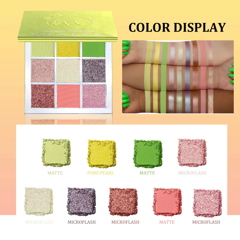 2020 New Makeup Eyeshadow Pallete Makeup Brushes 9 Color Shimmer Pigmented Fluorescent Green Diamond Sequin Eye Shadow 2020 New Makeup Eyeshadow Pallete Makeup Brushes 9 Color Shimmer Pigmented Fluorescent Green Diamond Sequin Eye Shadow