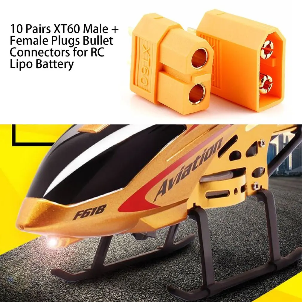 Новые 10 пар XT60 мужские+ гнездовые разъемы пулевые разъемы для RC Lipo батареи и мотора дрона аксессуары Plug and Play