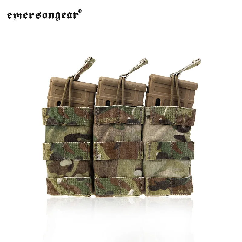 

emersongear Tactical Mag Pouch 5.56 .223 Triple Magazine Pouch Modular MOLLE M4 AK AR Army Military Hunting Paintball Gear