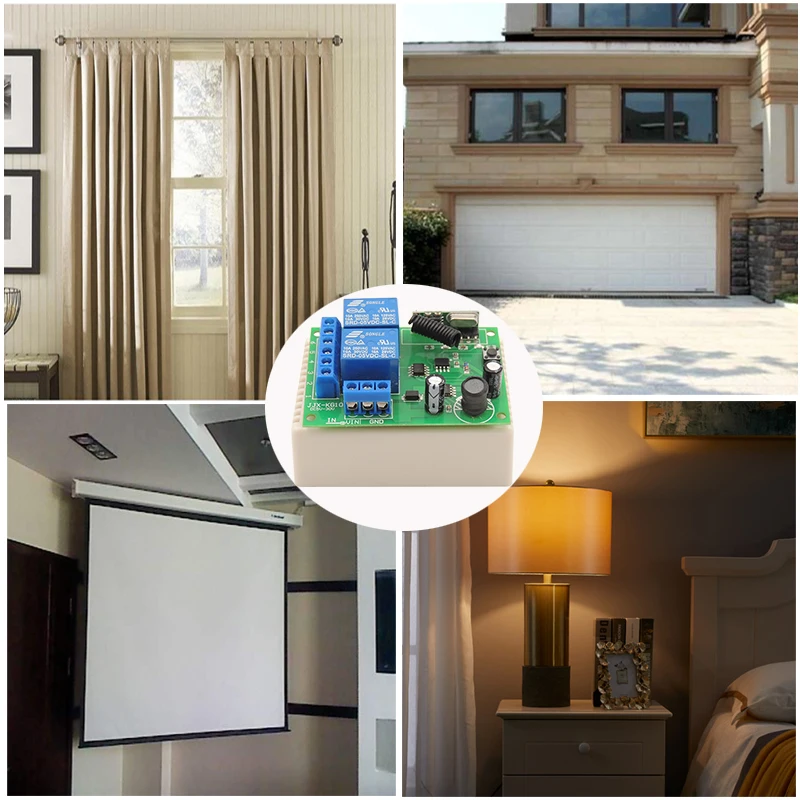 interruptor de controle remoto sem fio módulo de receptor rf dc transmissor para motor de garagem