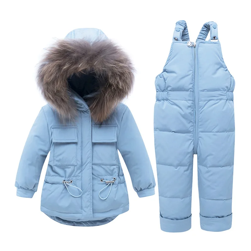 Dollplus/Коллекция 2019 года комплект зимней пуховой куртки одежда для детей плотная
