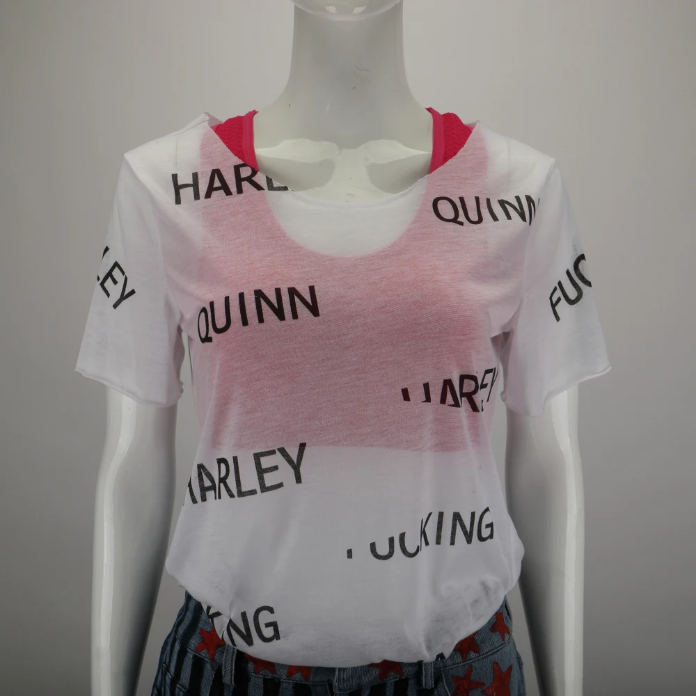 Skup Nowe Cosplay ptaki ofiary Harley Quinn samobójstwo Squad kostiumy kamizelka krótkie spodnie T Shirt kobieta kostium na halloween rekwizyt na imprezę