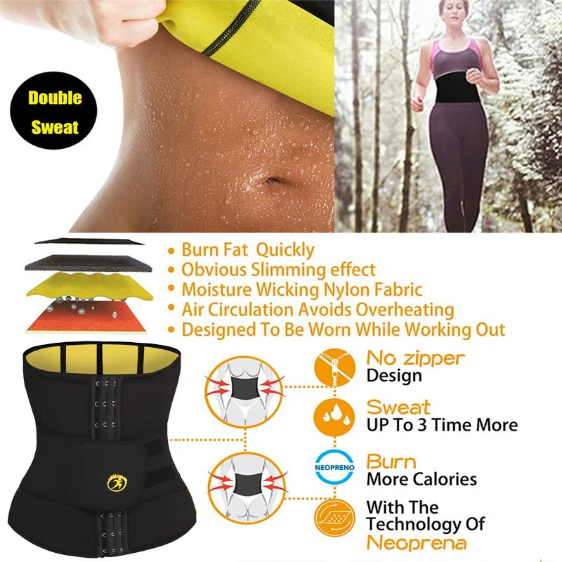 SEXYWG S-6XL Slim Waist Trainer for Women Waist Support Body Shaper Corset Slimming Neoprene Shapewear Strap Plus Size Sport Top
