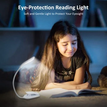 

Rechargeable Reading Lamp 360 Degree Flexible Neck Clip Light 3 Color Temperature Adjustable 7 LED TN99