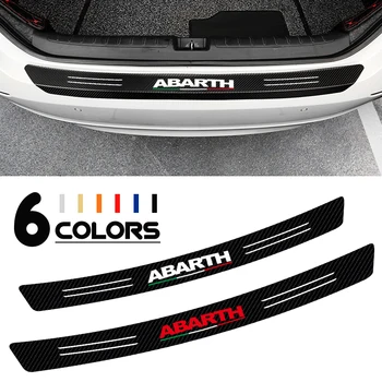 

Car Styling ABARTH Emblem Carbon Fiber Trunk Rear Guard Bumper Plate Protector Sticker For FIAT 500 Punto Stilo 125 695 OT2000