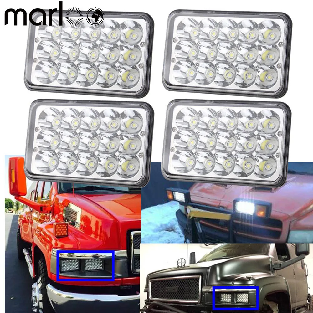 4 pcs 4X6 Led Headlight